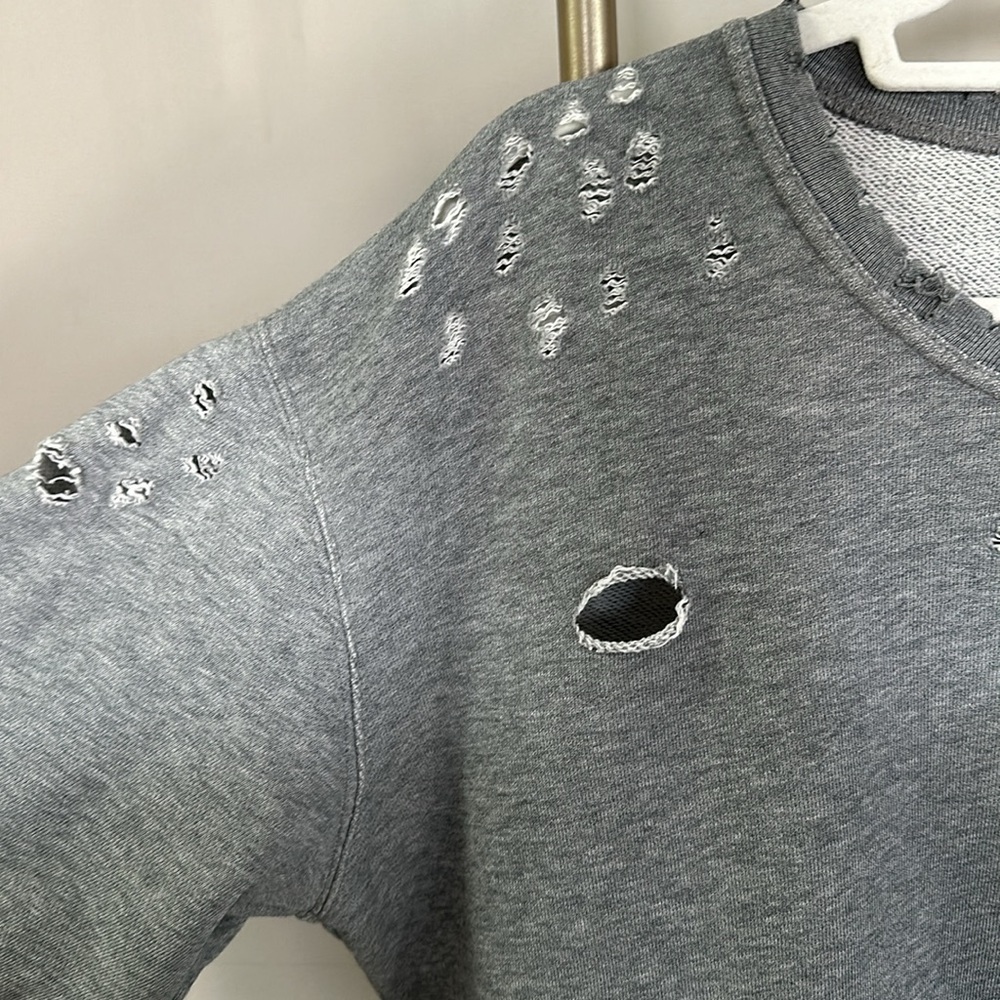 RtA sweatshirt features a crew neckline w/ distressing and a relaxed fit. Size S - Picture 4 of 9
